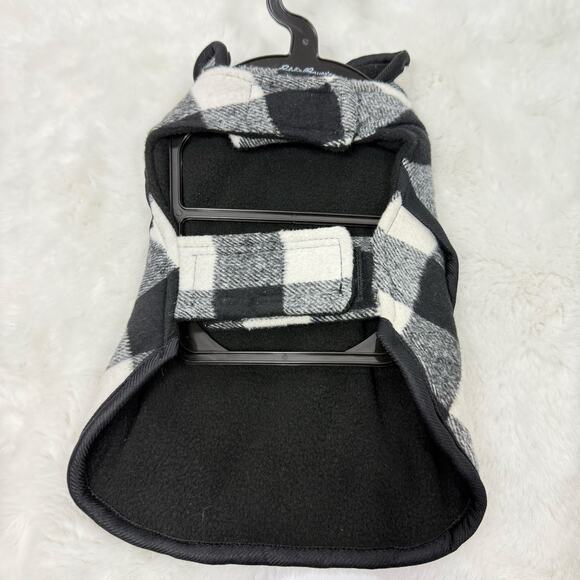 Eddie Bauer Pet Apparel Jacket Black And White Buffalo Plaid Size Small - Picture 4 of 6
